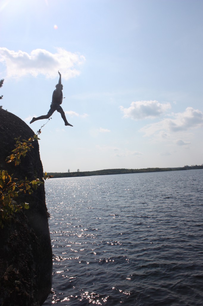 Cliff jumping in the BWCA