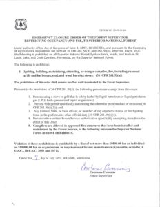 Boundary Waters fire ban